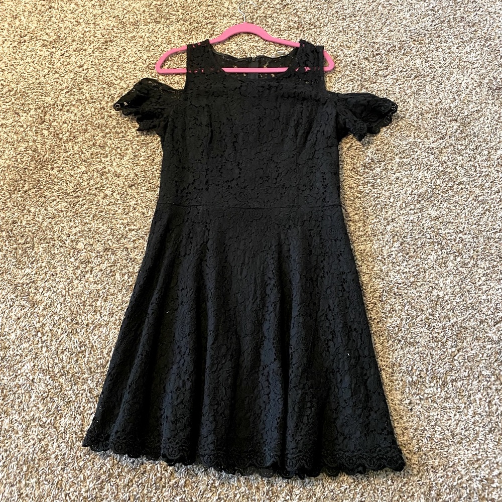 Charming Charlie Black Lace Dress With Exposed Shoulders